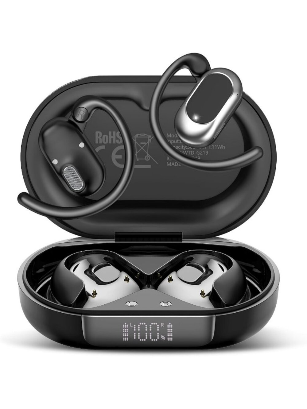 New Open Ear Headphones - Over Ear Earbuds with 4 Noise-Canceling Mics